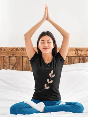 Minimal Floral Yoga T-Shirt for Women