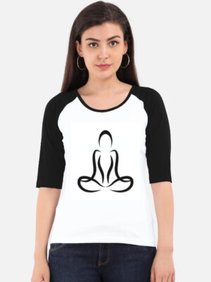 Women's Raglan T-Shirt- Simple Design Yoga T shirt Pure Cotton