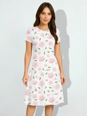 Floral Printed Dress A line Dress breathable, stretchable Perfect for Daily Wear