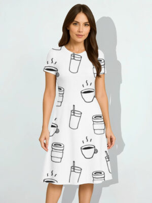 Quirky Coffee Lover A line Dress